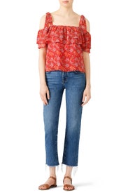 Red Floral Jamie Top by Rebecca Minkoff