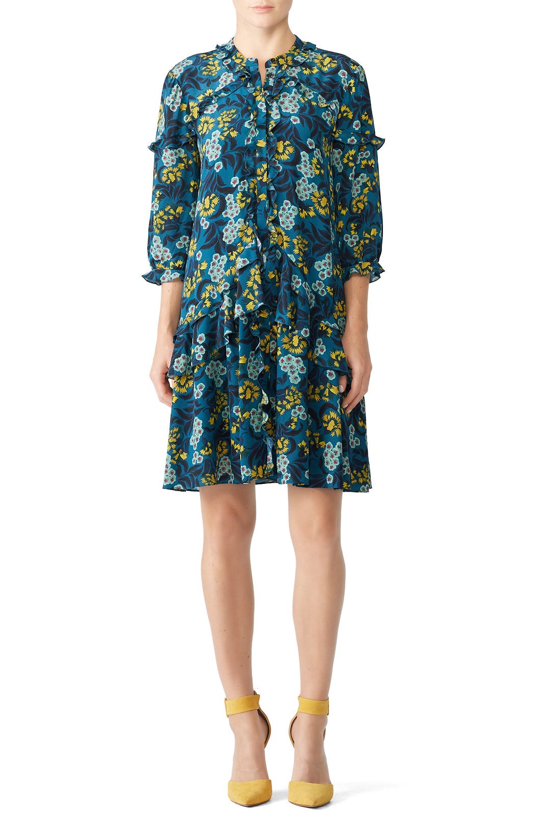 Teal Tilly Ruffle Dress by SALONI 0