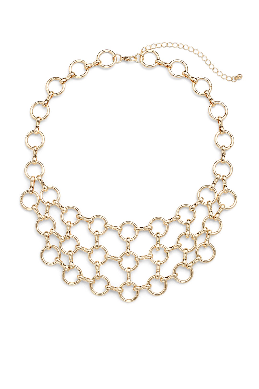 Gold Circle Bib Necklace by Slate & Willow Accessories