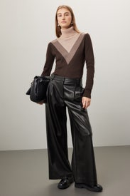 Black Faux Leather Pants by Saunders x RTR