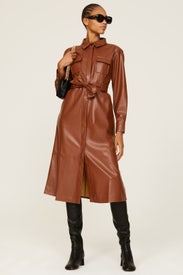 Faux Leather Shirt Dress by Marissa Webb x RTR