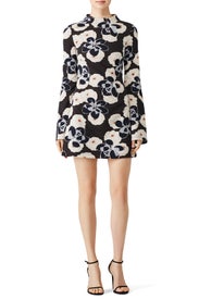 Mock Neck Floral Printed Dress by Suno