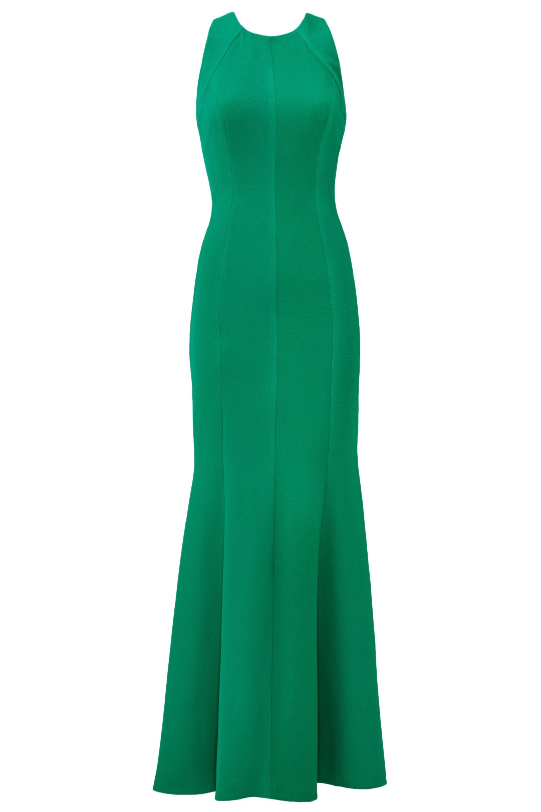 Emerald Crepe Cutaway Gown by Carmen Marc Valvo