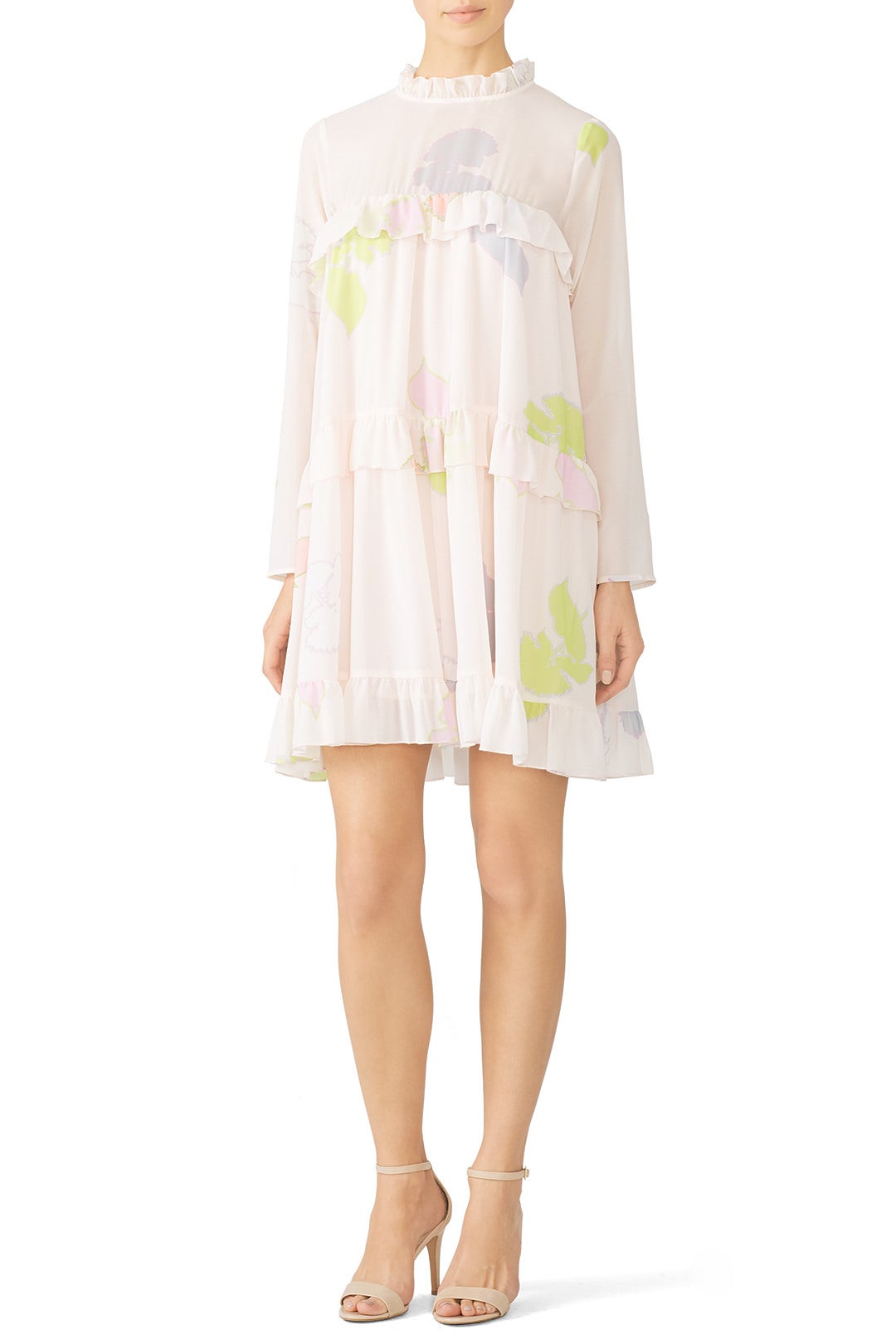 Tiered Floral Ruffle Dress by Cynthia Rowley 0