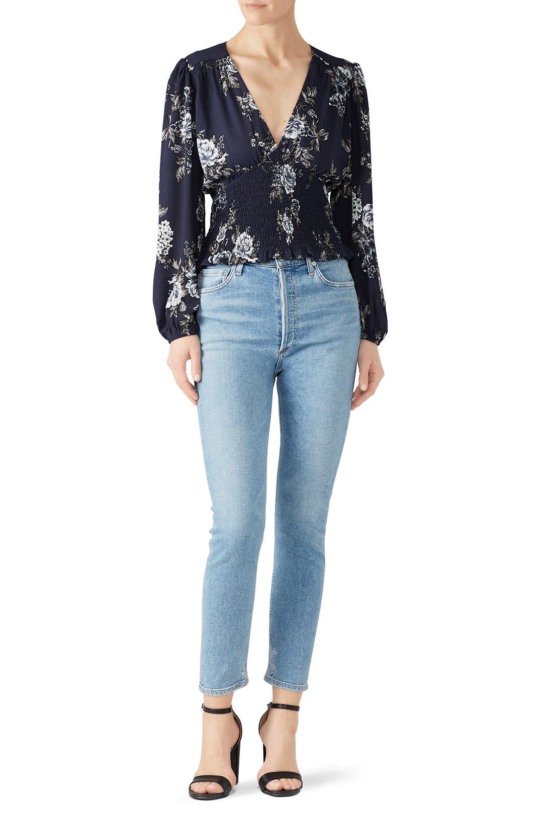Floral Smocked Waist Blouse by Louna 0