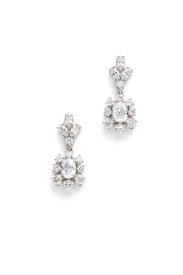 Cluster Crystal Double Drop Earrings  by Marchesa Jewelry