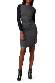 Grey Ruched Dress by Nicole Miller