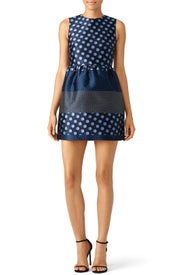 Blue Contrast Polka Dot Dress by RED Valentino