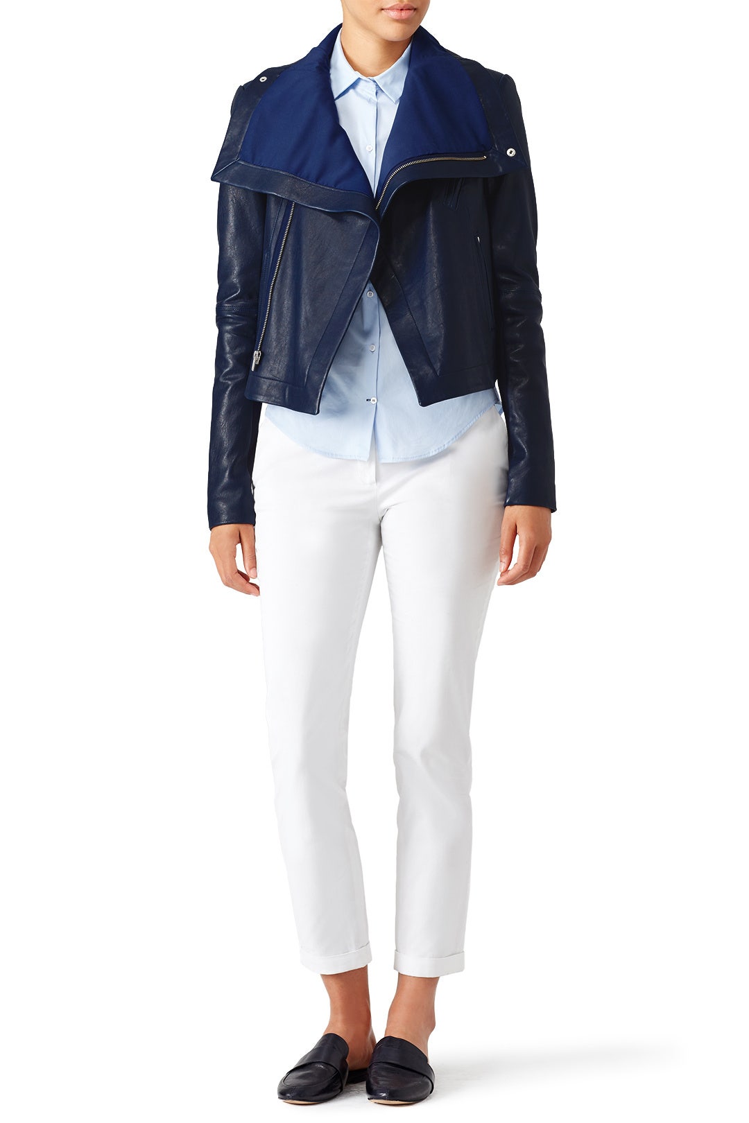 Blue Max Classic Bubble Leather Jacket by VEDA 0