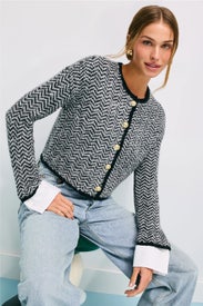Sabine Herringbone Cardigan by Derek Lam 10 Crosby