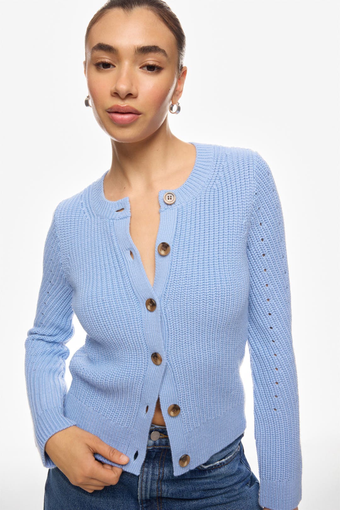 Blue Crewneck Cardigan by Derek Lam 10 Crosby x RTR | Rent the Runway