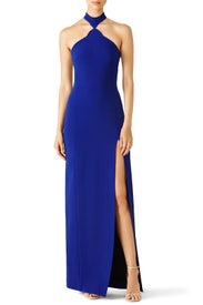 Blue Hourglass Halter Gown by David Koma