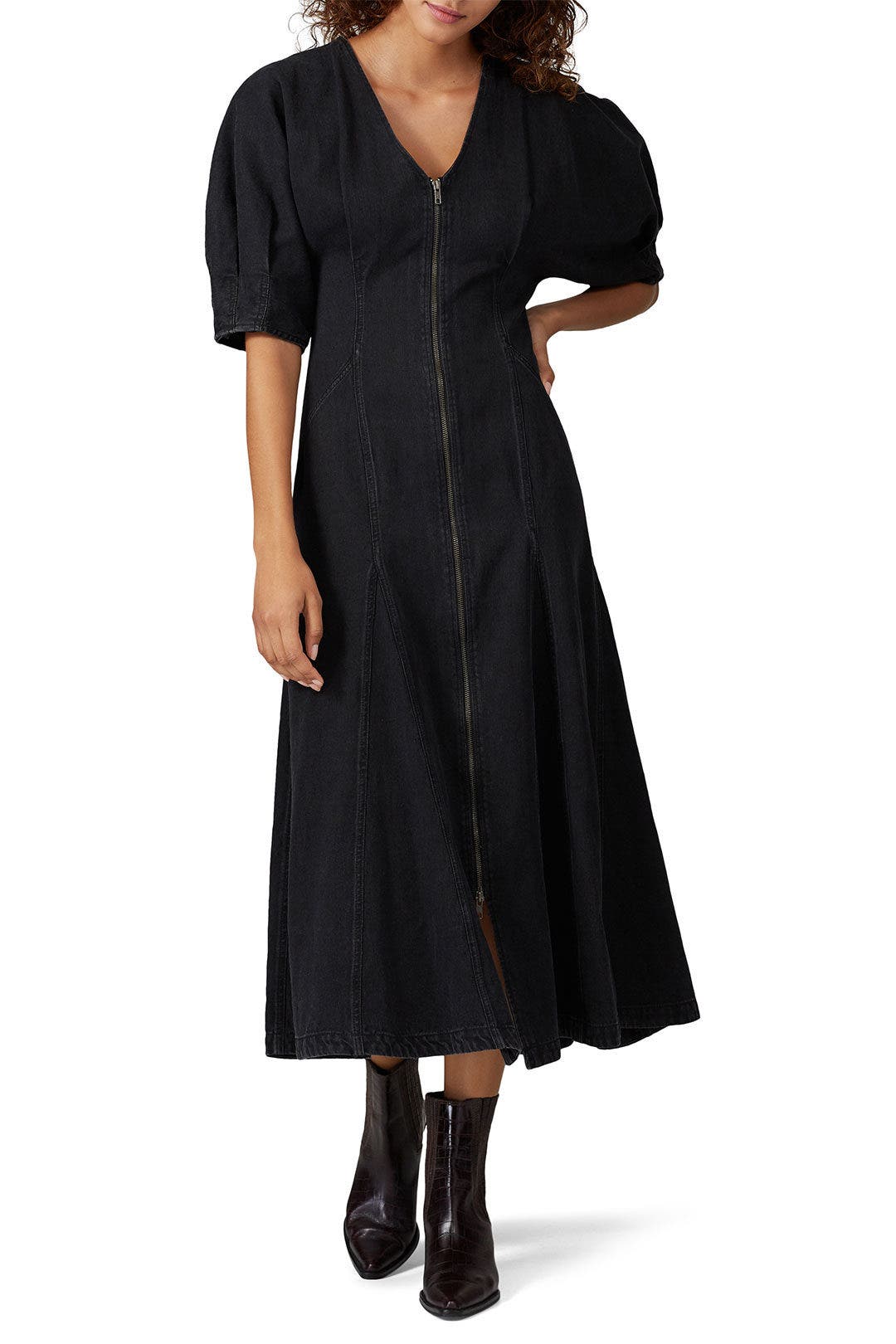 white christmas dresses Petal and Pup Women's Steele Puff Sleeve Midi Dress