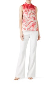 Floral Printed High Neck Top by Peter Pilotto