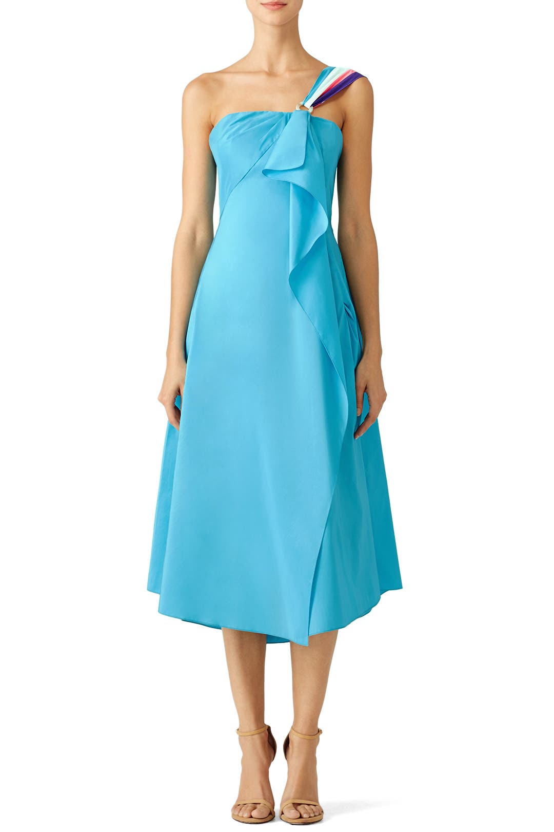 Turquoise Corset Midi Dress by Peter Pilotto | Rent the Runway
