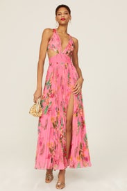 Pink Floral Cutout Dress by ROCOCO SAND