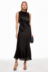 Stamped Silk Sleeveless Midi Dress by SALONI