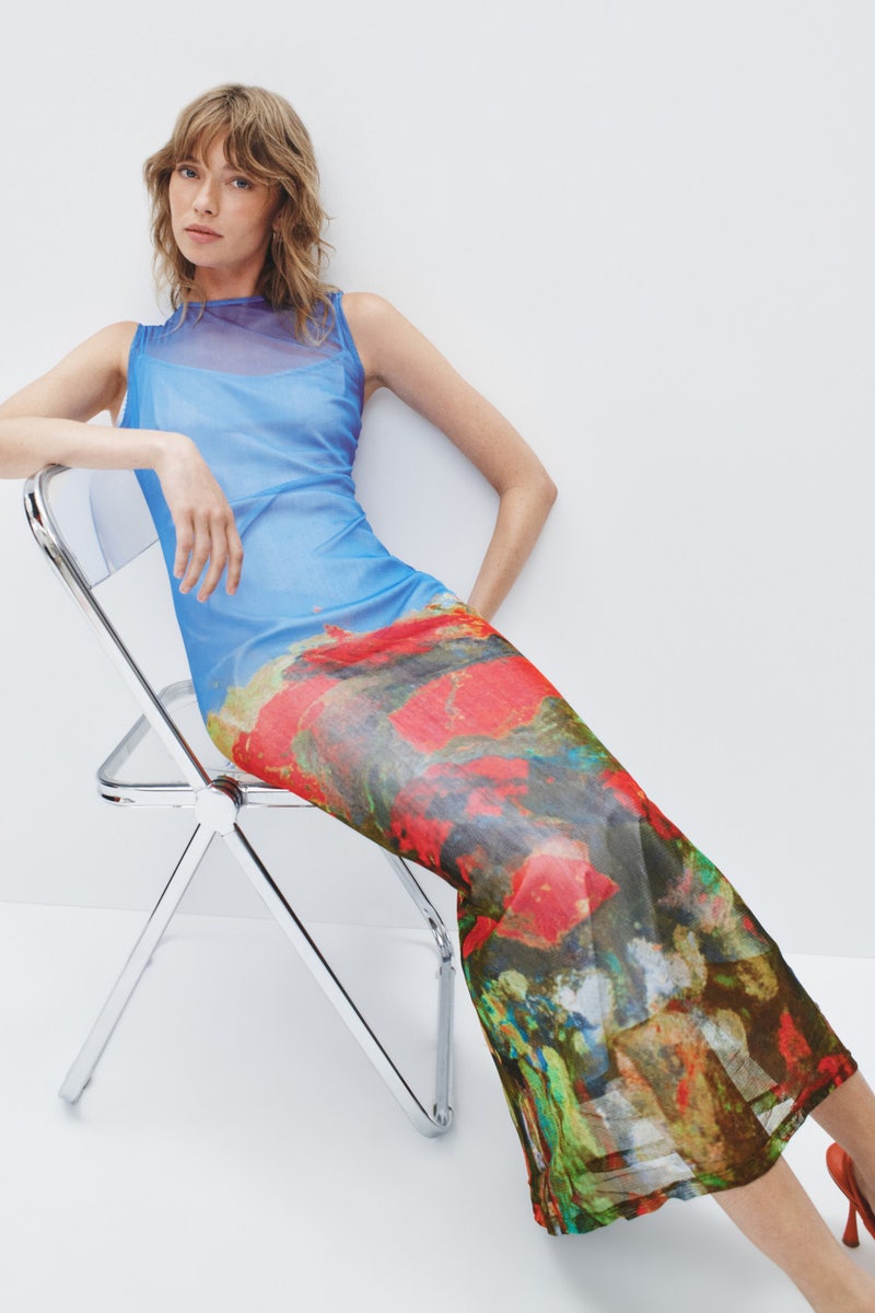 Rose Field Mesh Maxi Dress by Wynn Hamlyn