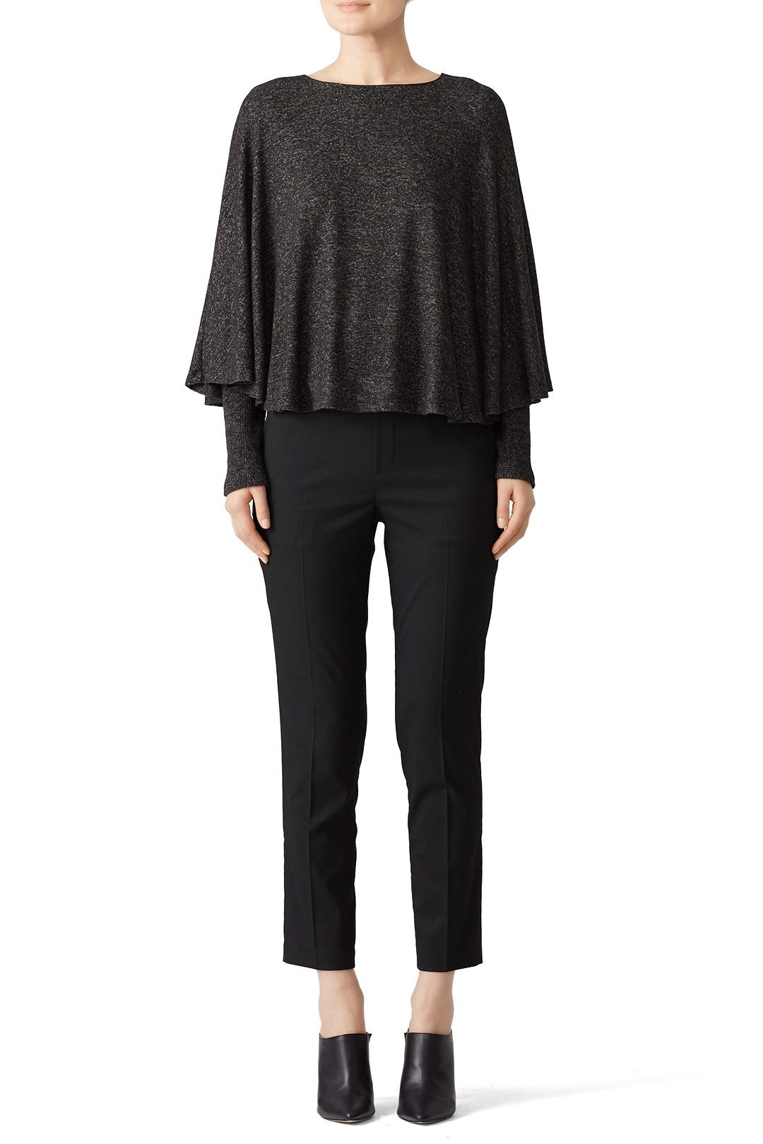 Black Cozy Cape Tee by B Collection by Bobeau 0