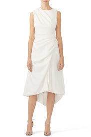 Ivory Draped Dress by Christian Siriano