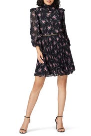 Floral Pleated Dress by ML Monique Lhuillier