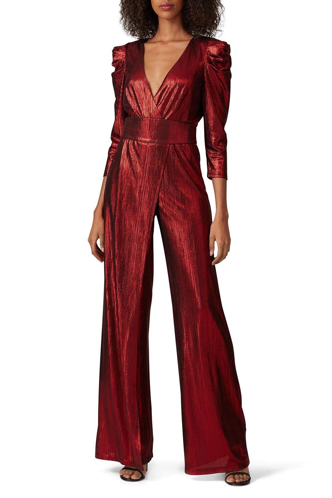 Red Metallic Jumpsuit by retrofete Rent the Runway