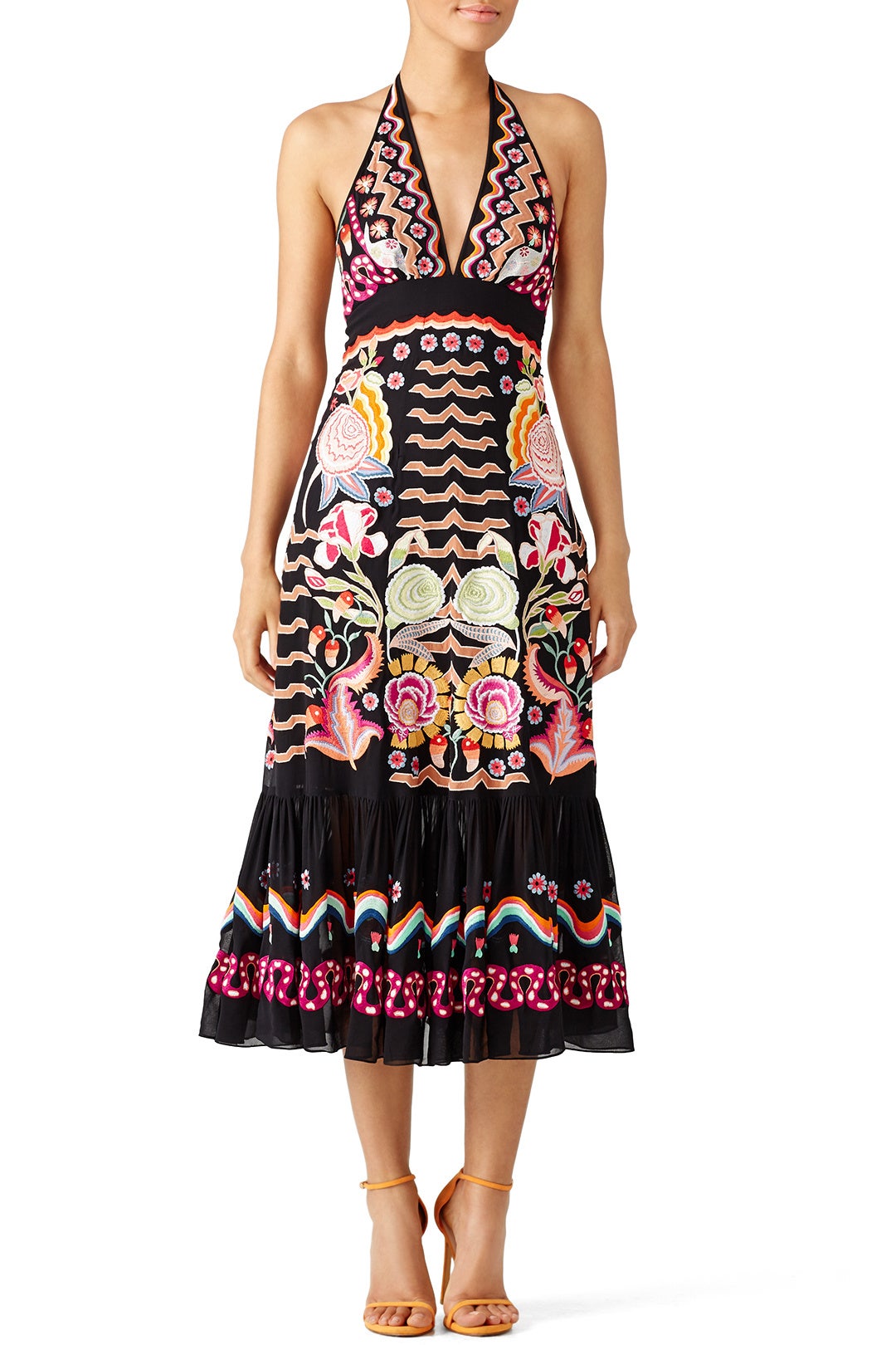 Black Embroidered Midi Dress by Temperley London 0
