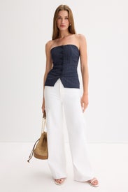 Lyra Long Wide Leg in Soft White by Citizens of Humanity