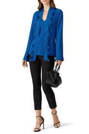 Ruffle Scarf Neck Blouse by Derek Lam 10 Crosby x RTR