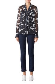 Chalk Multi Fruit Blouse by Jason Wu Collection