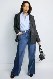 Two Tone Wide Leg Jeans by Rails