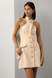 Crossover Halter Mini Dress by Toccin