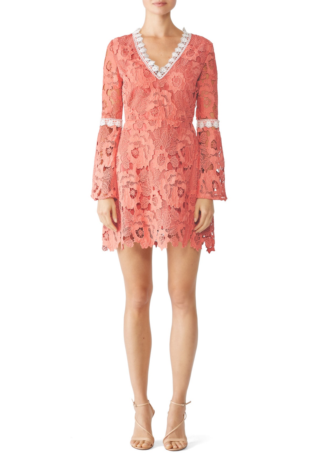Pink Contrast Lace Dress by Alexia Admor 0