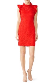 Fiery Red Lace Sheath by Alexia Admor