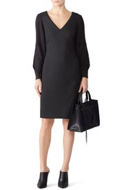 Black Knit Sleeve Dress by Badgley Mischka