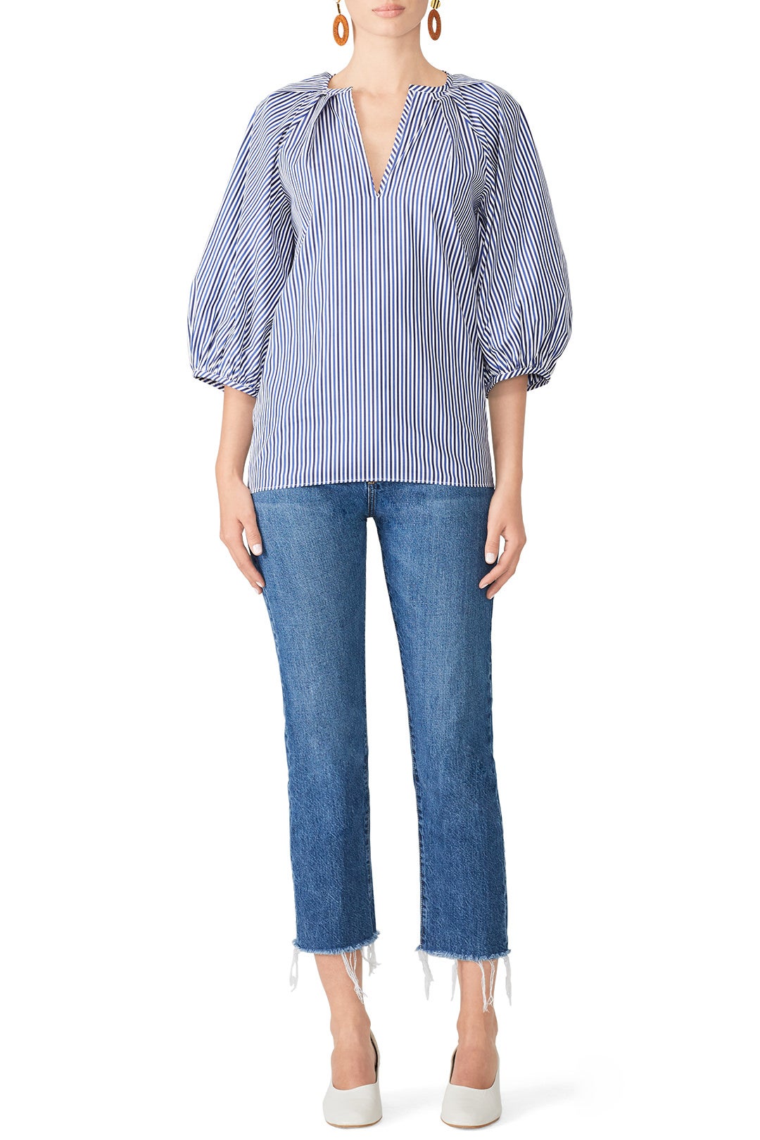 Striped Puff Sleeve Shirt by Martin Grant 0