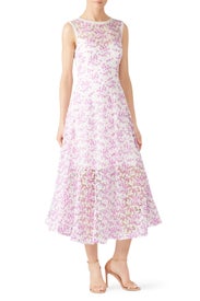 Floral Sheer Hem Dress by ML Monique Lhuillier