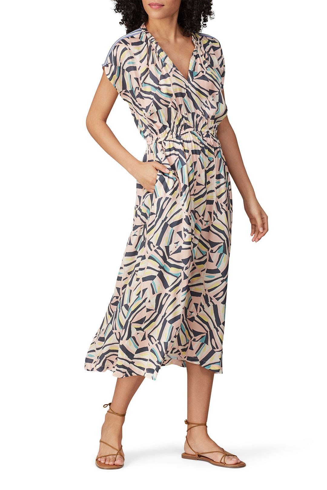 Pink Multi V-Neck Dress by sita murt 0