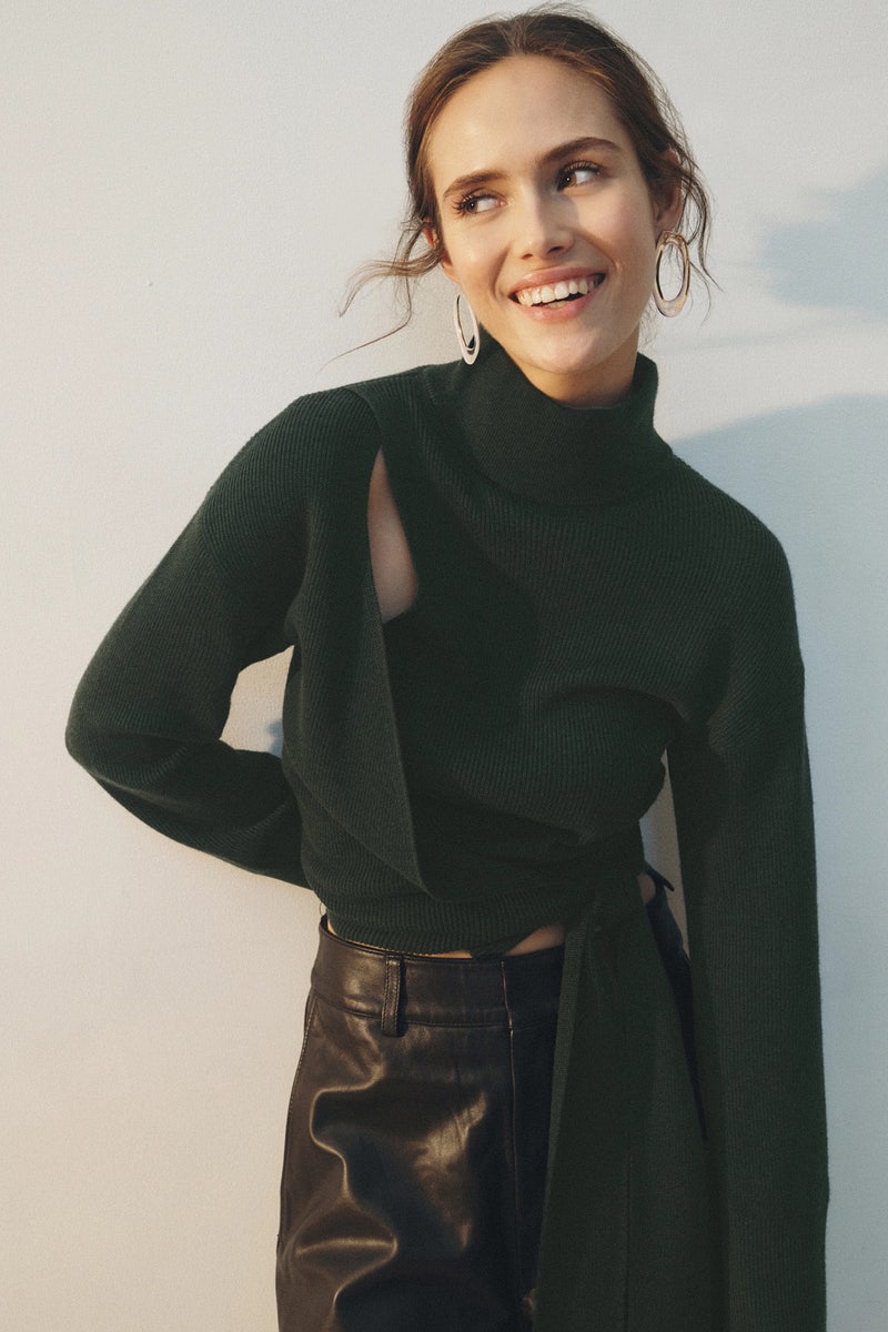 Wrap Funnel Neck Sweater by SIMKHAI - Photo 0