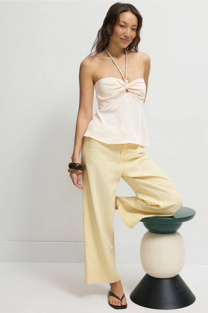 Yellow Lounge Denim Crop Pants by Splendid - Photo 0