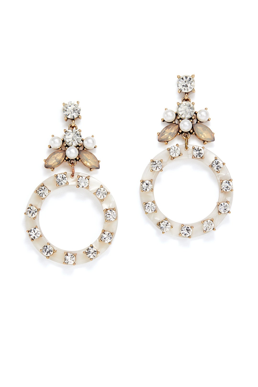 Crystal Drop Hoop Earrings by Slate & Willow Accessories