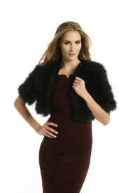 Black Marabou Bolero by Adrienne Landau