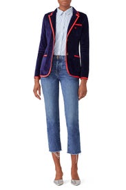 Navy Toweling Blazer by BASK