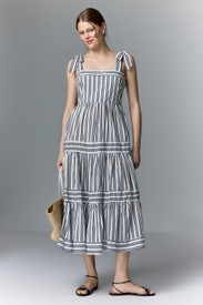 Tiered Shoulder Tie Dress by Ellen Tracy