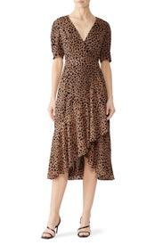 Leopard High Low Wrap Dress by Fame & Partners