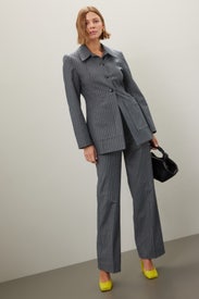 Stretch Striped Blazer by GANNI