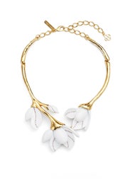 Magnolia Resin Flower Necklace by Oscar de la Renta