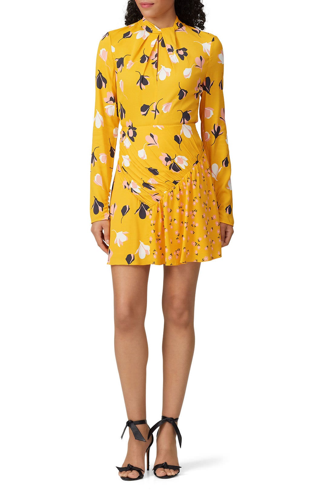 Floral Twist Neck Mini Dress by Self-Portrait 0