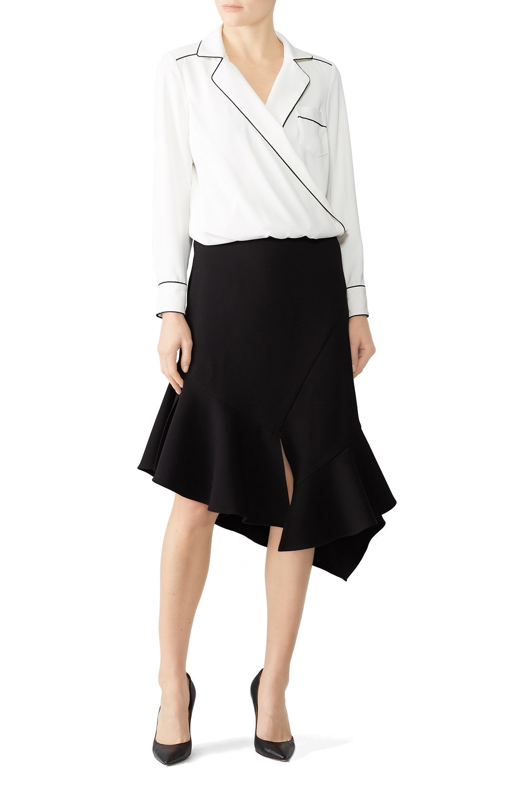 Ruffled Asymmetrical Skirt by Slate & Willow 0