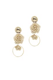 Cream Roses Earrings by Ettika